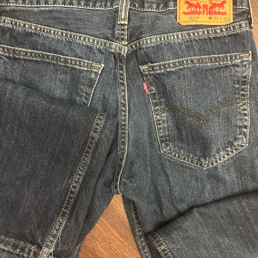Levi’s 527 Slim Bootcut Jeans Men’s 32x30 Distressed Hem Dark Wash